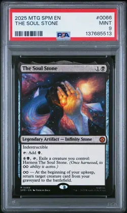 2025 MTG MARVEL'S SPIDER-MAN #0066 THE SOUL STONE PSA 9 - Image 1