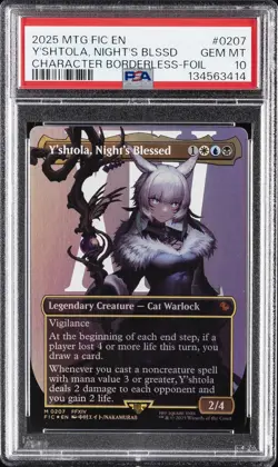 2025 MTG FINAL FANTASY COMMANDER #0207 Y'SHTOLA, NIGHT'S BLESSED PSA 10 - Image 1