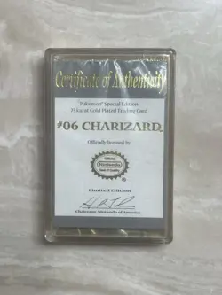 Pokemon Gold Plated Promo Card "CHARIZARD" Burger King Promotion 1999 - Image 2