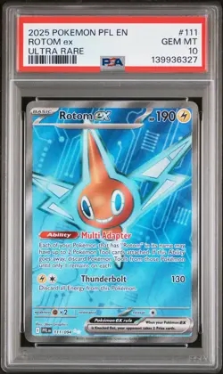 2025 POKEMON PFL EN-PHANTASMAL FLAMES ULTRA RARE #111 ROTOM EX PSA 10 - Image 1