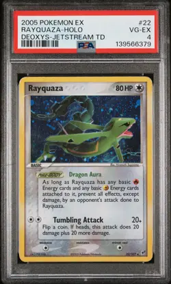 2005 POKEMON EX DEOXYS JETSTREAM THEME DECK #22 RAYQUAZA-HOLO PSA 4 - Image 1
