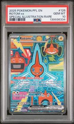 2025 POKEMON PFL EN-PHANTASMAL FLAMES SPECIAL ILLUSTRATION RARE ROTOM EX PSA 10 - Image 1