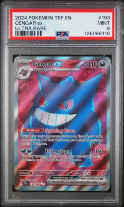 2024 POKEMON TEF EN-TEMPORAL FORCES ULTRA RARE #193 GENGAR EX PSA 9 - Image 1