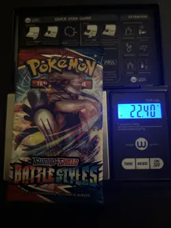 22.40g HEAVY Battle Styles Pokemon TCG Sword & Shield Sealed Booster Pack 820650808197 - Image 1