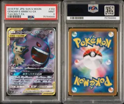 PSA 9 Gengar & Mimikyu Gx 102/095 Tag Bolt Pokemon Japanese - Image 1