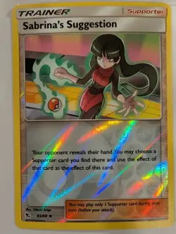 Sabrina's Suggestion 65/68 - Hidden Fates Pokemon Reverse Holo Foil Nice! - Image 1