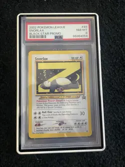 PSA 8 2002 Pokemon League Black Star Promo Snorlax #49 Sleeping Snorlax - Image 1
