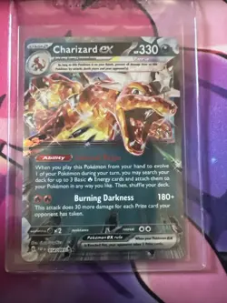 Pokemon TCG Charizard ex Scarlet & Violet: Paldean Fates 054/091 Holo Double... - Image 1