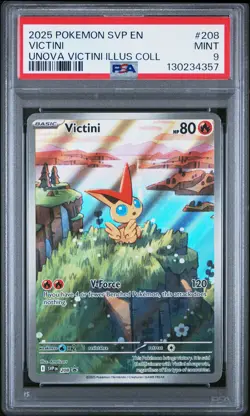 2025 POKEMON SVP PROMO UNOVA VICTINI ILLUSTRATION COLLECTION #208 VICTINI PSA 9 - Image 1