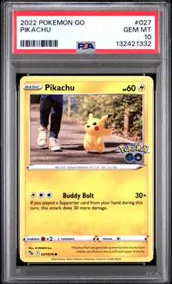 2022 POKEMON GO #027 PIKACHU PSA 10 - Image 1