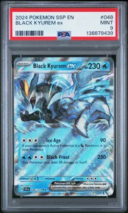 2024 POKEMON SSP EN-SURGING SPARKS #048 BLACK KYUREM EX PSA 9 - Image 1