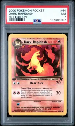 2000 POKEMON ROCKET 1ST EDITION #44 DARK RAPIDASH PSA 7 - Image 1