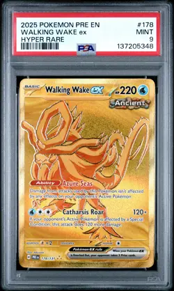 2025 POKEMON PRE EN-PRISMATIC EVOLUTIONS HYPER RARE #178 WALKING WAKE EX PSA 9 - Image 1