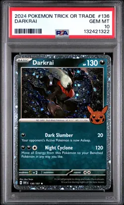 2024 POKEMON TRICK OR TRADE #136 DARKRAI PSA 10 - Image 1