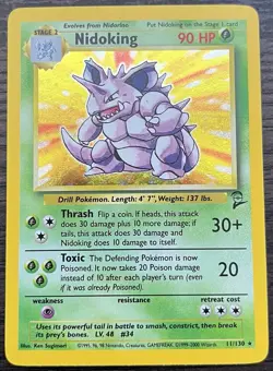 Nidoking 011/130 Pokemon TCG WOTC Base Set 2 Holo MINT NM - Image 1