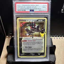 Pokemon TCG Greninja Gold Star SWSH144 Celebrations Black Star Promo PSA 9 MINT - Image 1
