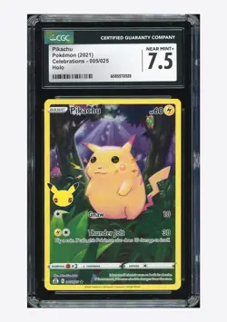 Pokemon CGC 7.5 Pikachu Holo 2021 005/025 Celebrations English - Image 1