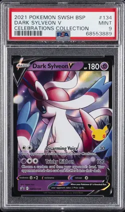 2021 POKEMON SWSH PROMO CELEBRATIONS COLLECTION #134 DARK SYLVEON V PSA 9 - Image 1