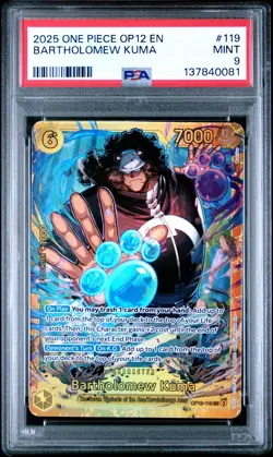 2025 ONE PIECE OP12-LEGACY OF THE MASTER #119 BARTHOLOMEW KUMA PSA 9 - Image 1