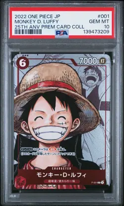 2022 ONE PIECE JPN 25TH ANNIVERSARY PREMIUM COLLECTION MONKEY D. LUFFY PSA 10 - Image 1