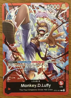 Monkey D. Luffy ST21-001 - One Piece TCG Gear 5 Foil NM Leader A - Image 1