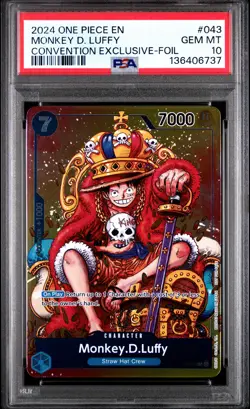 2024 ONE PIECE PROMOS CONVENTION EXCLUSIVE-FOIL #043 MONKEY D. LUFFY PSA 10 - Image 1