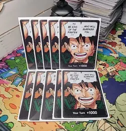 X10 One Piece TCG Luffy DON!! *Promo FOIL* [1st Anniversary] English Playset - Image 1