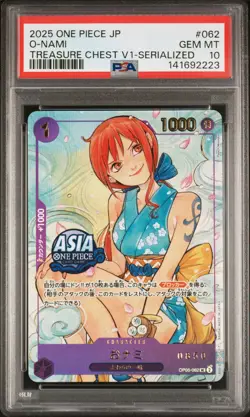 2025 ONE PIECE JAPANESE TREASURE CHEST VOL.1 SERIALIZED #062 O-NAMI PSA 10 - Image 1