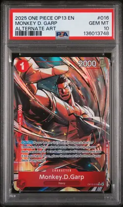 2025 ONE PIECE OP13-CARRYING ON HIS WILL ALTERNATE ART MONKEY D. GARP PSA 10 - Image 1