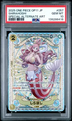 2025 ONE PIECE JPN A FIST OF DIVINE SPEED SPECIAL ALT ART #057 SHIRAHOSHI PSA 10 - Image 1