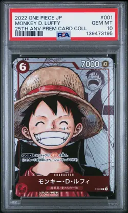 2022 ONE PIECE JPN 25TH ANNIVERSARY PREMIUM COLLECTION MONKEY D. LUFFY PSA 10 - Image 1