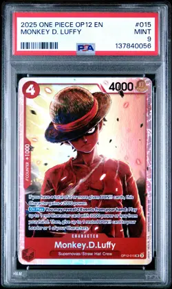 2025 ONE PIECE OP12-LEGACY OF THE MASTER #015 MONKEY D. LUFFY PSA 9 - Image 1
