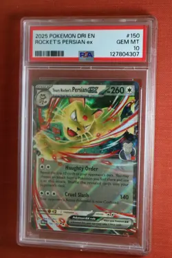 2025 Pokemon Dri En ROCKET'S PERSIAN ex #150 PSA 10 Gem Mint trading card - Image 1