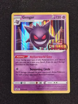 Pokemon TCG Gengar SWSH241 Lost Origin Stamped Prerelease Black Star Promo Card - Image 1