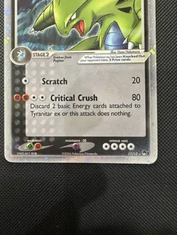 Pokemon TCG Tyranitar EX Cosmos Holo Ultra Rare Card 17/17 Pop Series 1 - Image 4