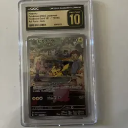 CGC Pristine 10 Pikachu 173/165 Art Rare 2023 Japanese 151 Pokemon Card - Image 1