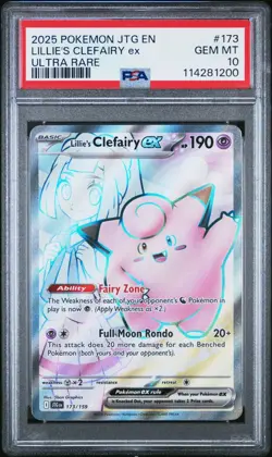 PSA 10 Lillie's Clefairy ex 173/159 Sv09 Journey Together Pokemon Card - Image 1