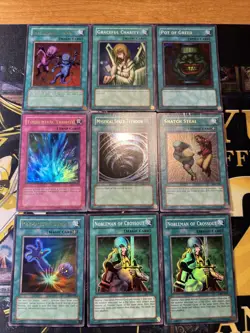Vintage Yugioh Card Holo Collection 9 Cards #25 GOAT Format Lot - Image 1