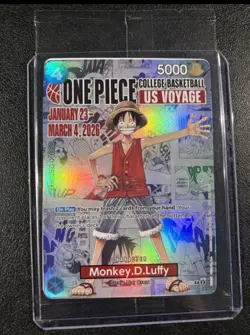 One Piece Monkey D. Luffy US Voyage College Basketball Card Rutgers Sealed - Image 1