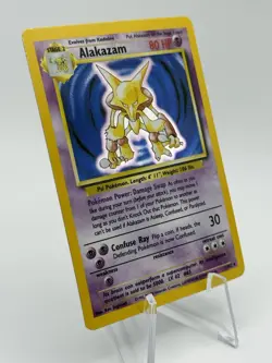 1999 Pokemon TCG Alakazam Base Set Holo Unlimited Rare Card 1/102 LP/MP (A1) - Image 3