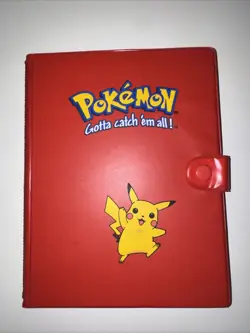 Vintage 1999 Pikachu Official Pokemon TCG Card Binder Book Red 4 Pocket 120 Slot - Image 1