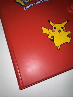 Vintage 1999 Pikachu Official Pokemon TCG Card Binder Book Red 4 Pocket 120 Slot - Image 2