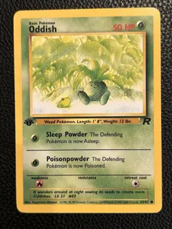 Oddish 1st Edition Team Rocket Set 63/82 Pokemon Card LP - Image 1