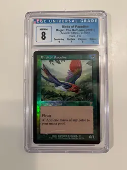 Birds of Paradise 7th Edition Foil - Near Mint - Graded CGC 8 - Image 1