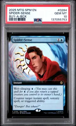 2025 MAGIC THE GATHERING MARVEL'S SPIDER-MAN BUY-A-BOX #0284 SPIDER-SENSE PSA 10 - Image 1