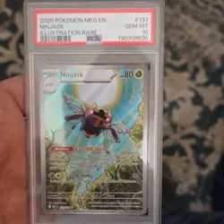 Pokemon Ninjask 137/132 Me01: Mega Evolution Illustration Rare Holo 2025 PSA 10 - Image 1