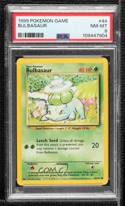 Bulbasaur Pokemon Base Set PSA 8 1999 - Image 1
