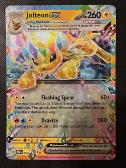 2025 Pokemon Prismatic Evolutions Jolteon EX 030/131 DOUBLE RARE FULL ART HOLO! - Image 1