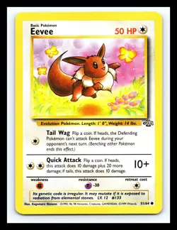 💥 Eevee 51/64 Jungle Set Non Holo Foil Pokemon 1999 Vintage Card - Image 1