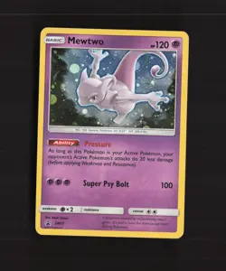 Mewtwo SM77 Sun & Moon Black Star Promo Holo Pokemon Card LP - Image 1